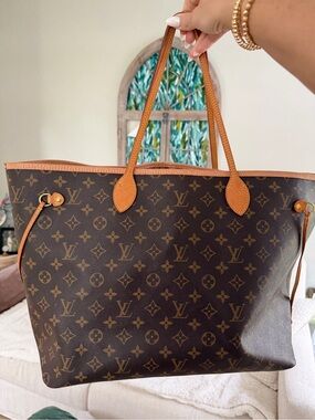 Louis Vuitton Brown Monogram Canvas Tote with Vachetta Trim GM